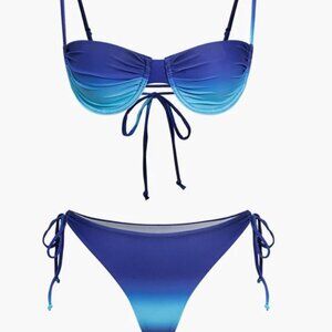 Ombre Print Tie-Up Bikini Set-BRAND NEW